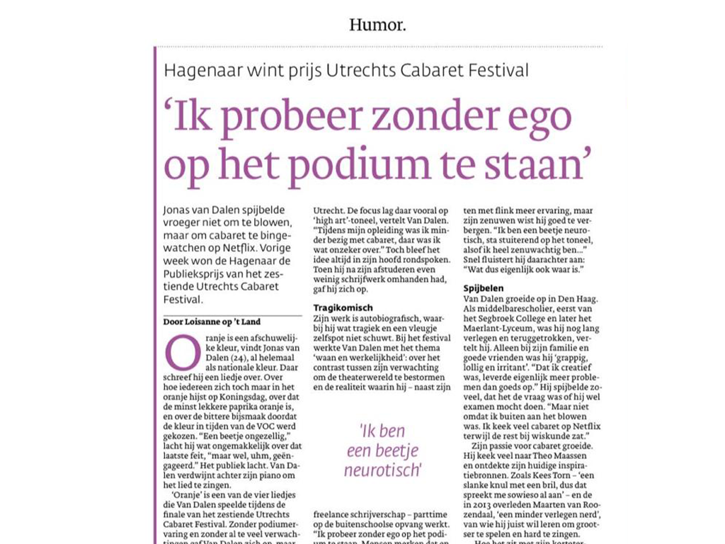 Interviews rondom de publieksprijs